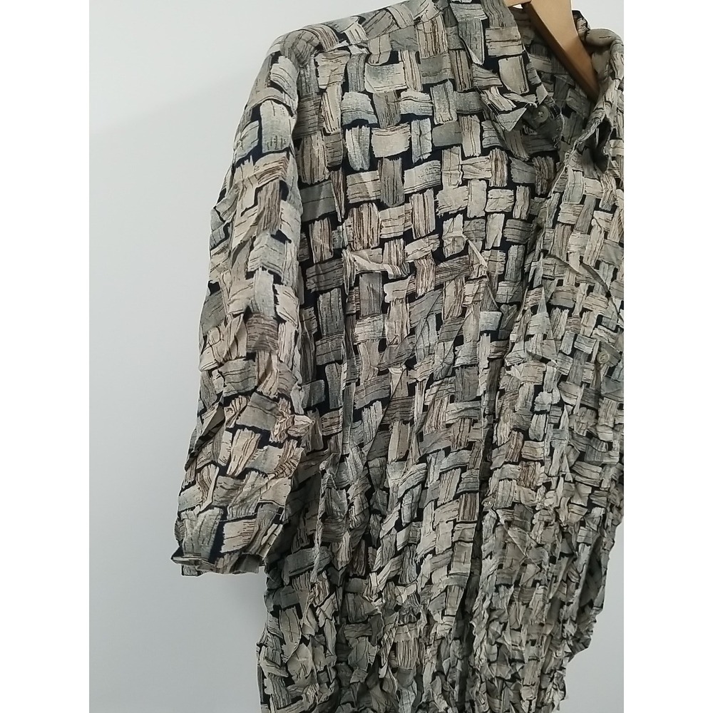 Untied Shirt Mens Large Short Sleeve Button Up Hawaiian Rayon - Picture 4 of 6